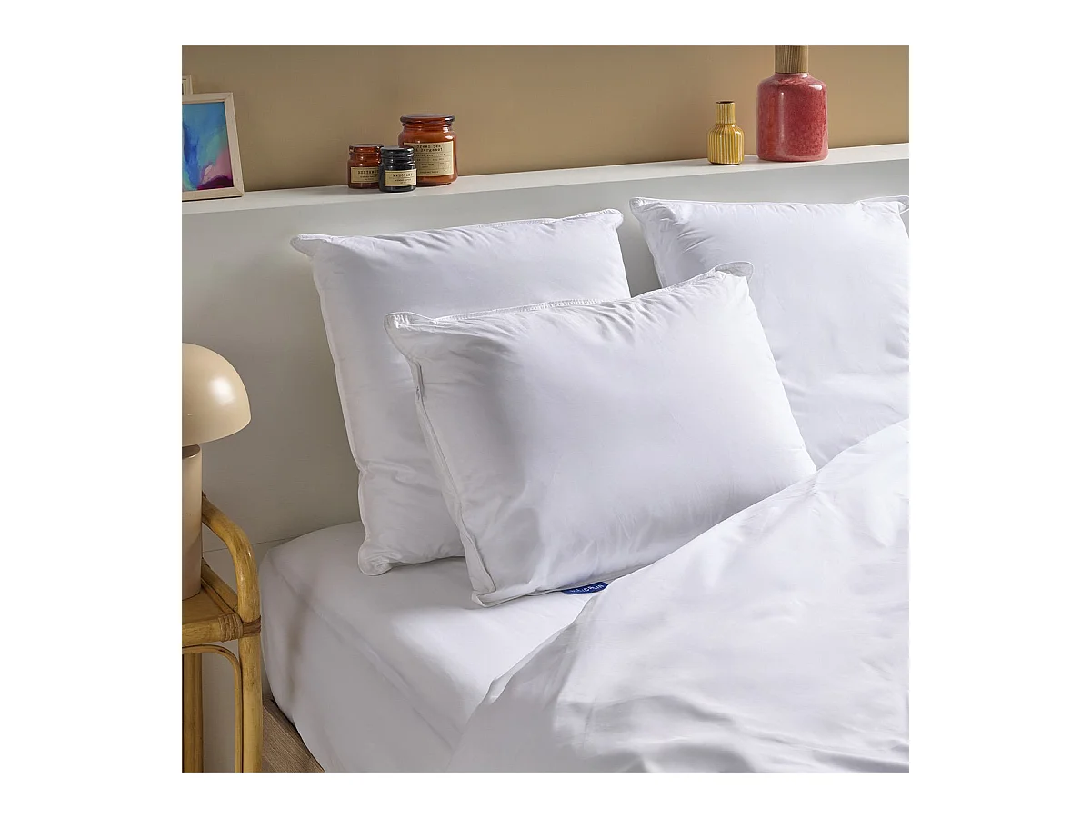 Oreiller Mémoire de forme Mixte Anti-acariens - Confort réglable - 50x70cm