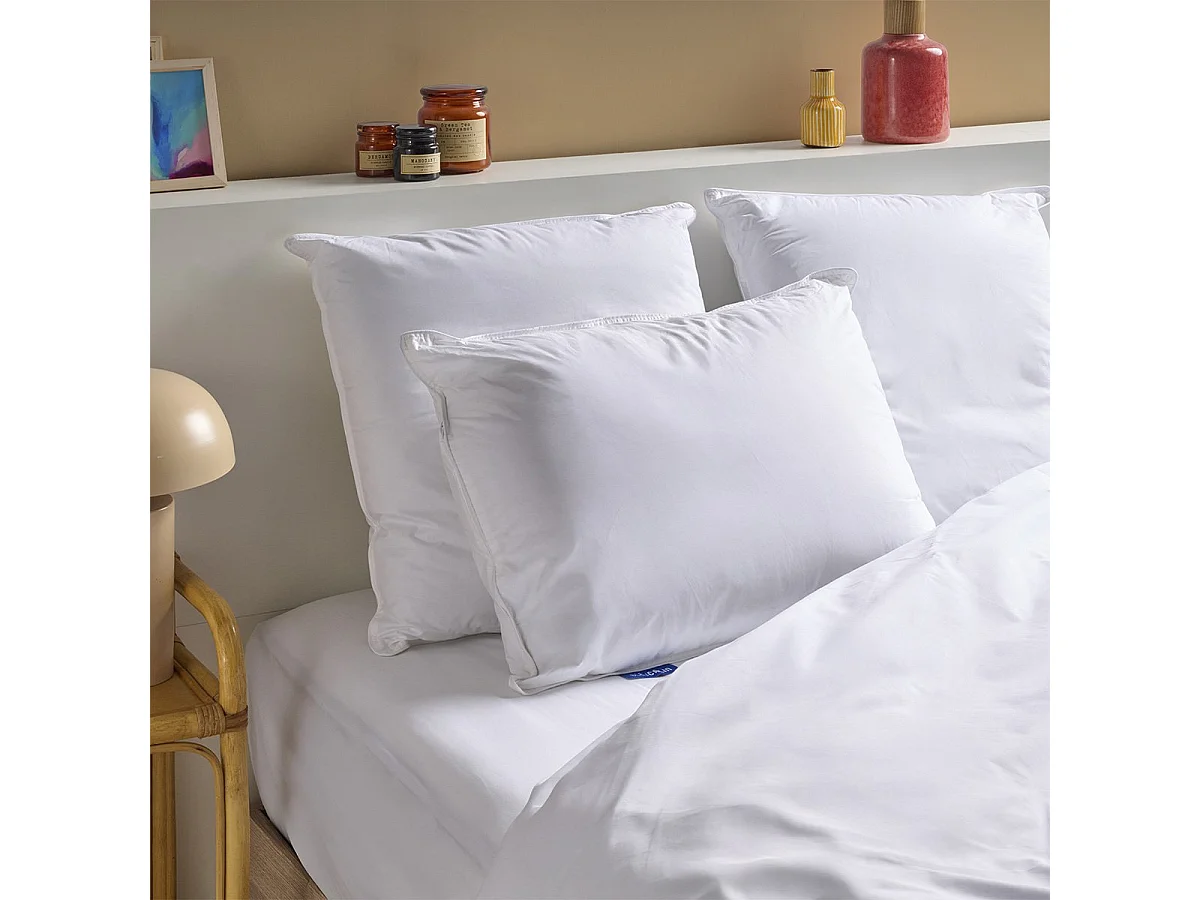 Oreiller Mémoire de forme Mixte Anti-acariens - Confort réglable - 50x70cm