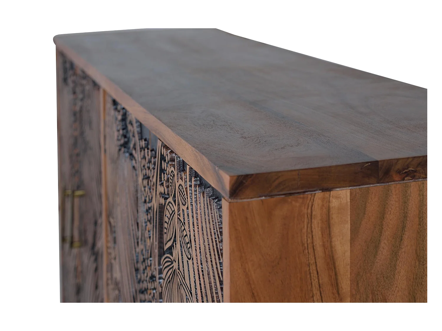 Buffet en bois d'acacia sculptée