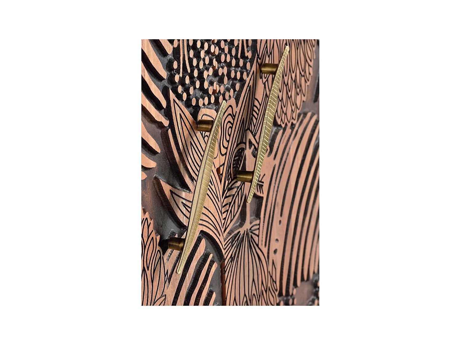 Buffet en bois d'acacia sculptée