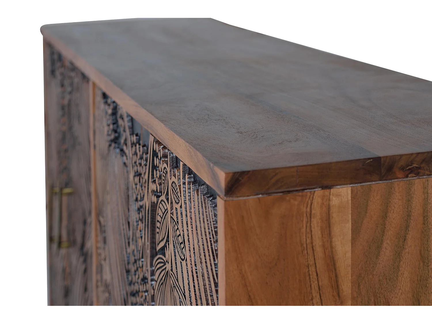 Buffet en bois d'acacia sculptée