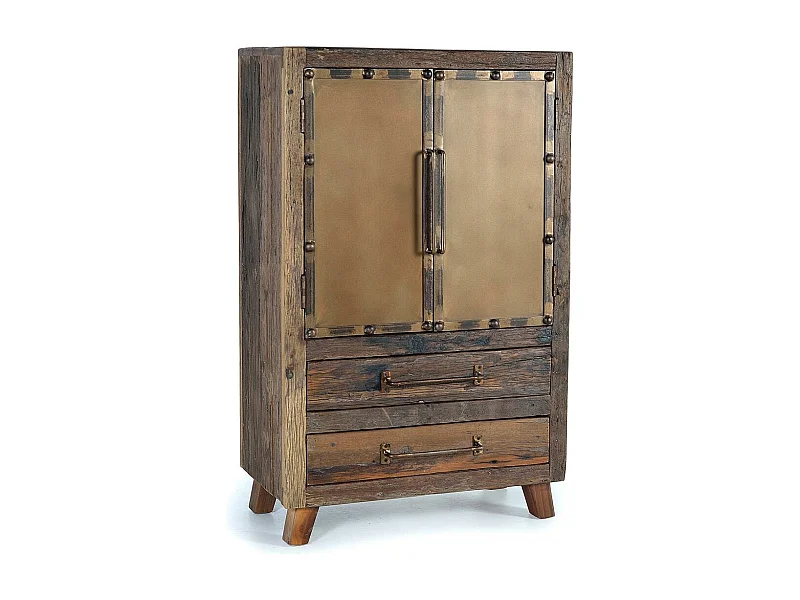 Sideboard aus recyceltem Holz und Metall