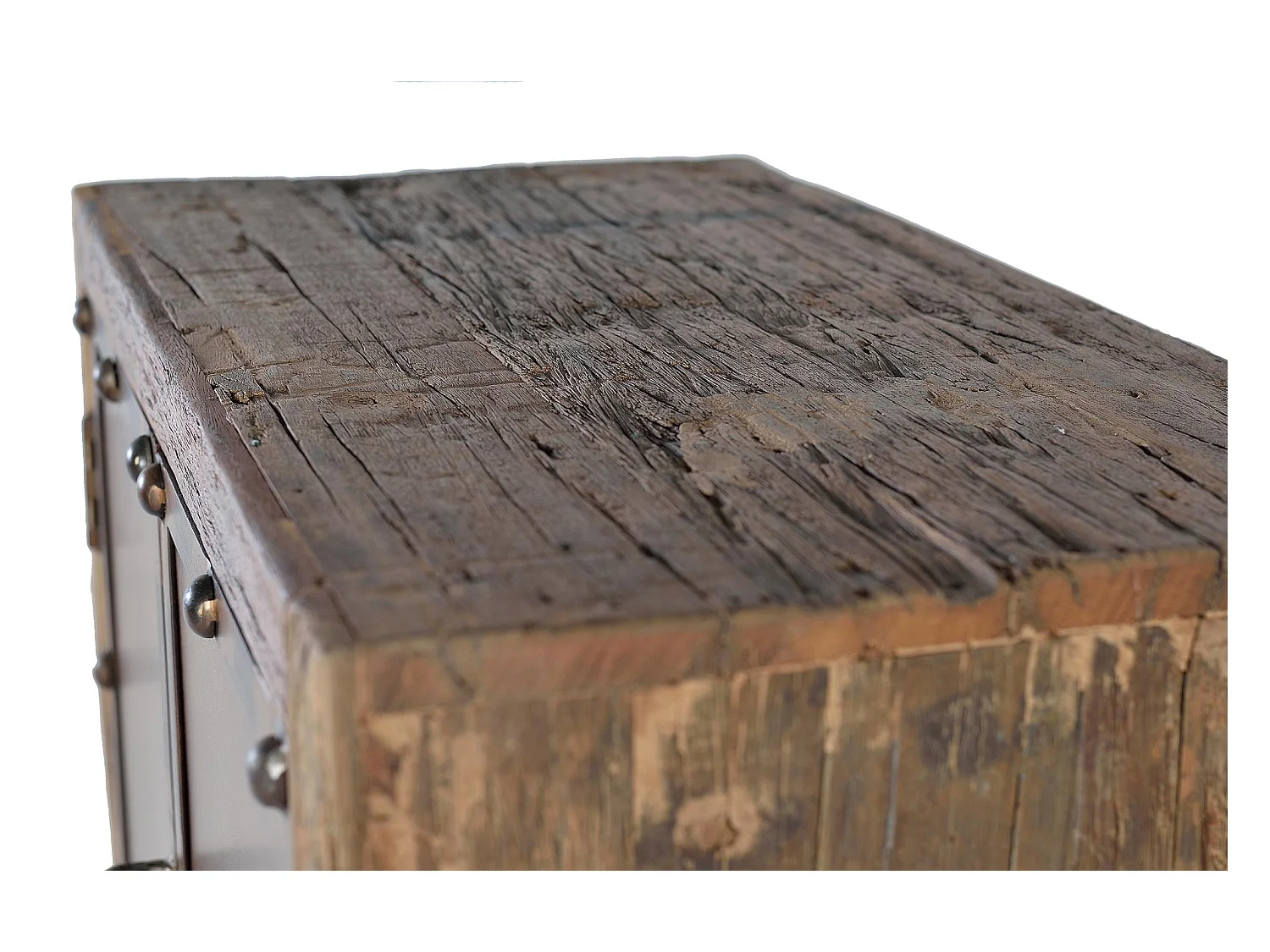 Sideboard aus recyceltem Holz und Metall