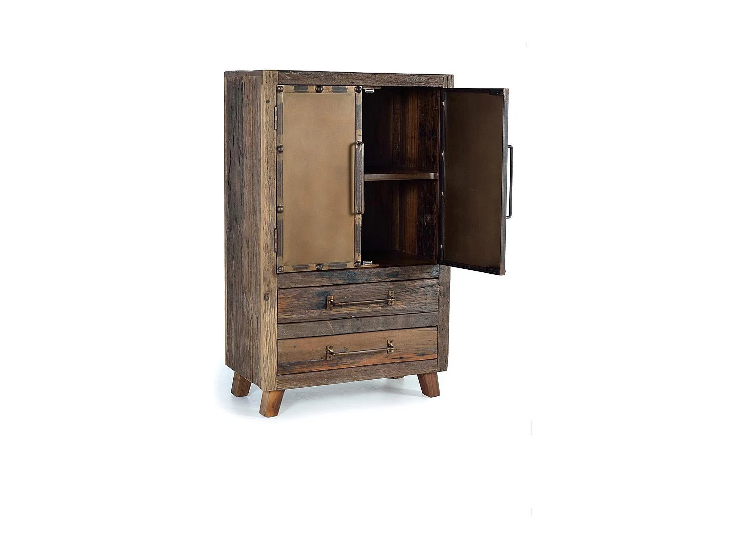 Buffet en bois récupéré et métal