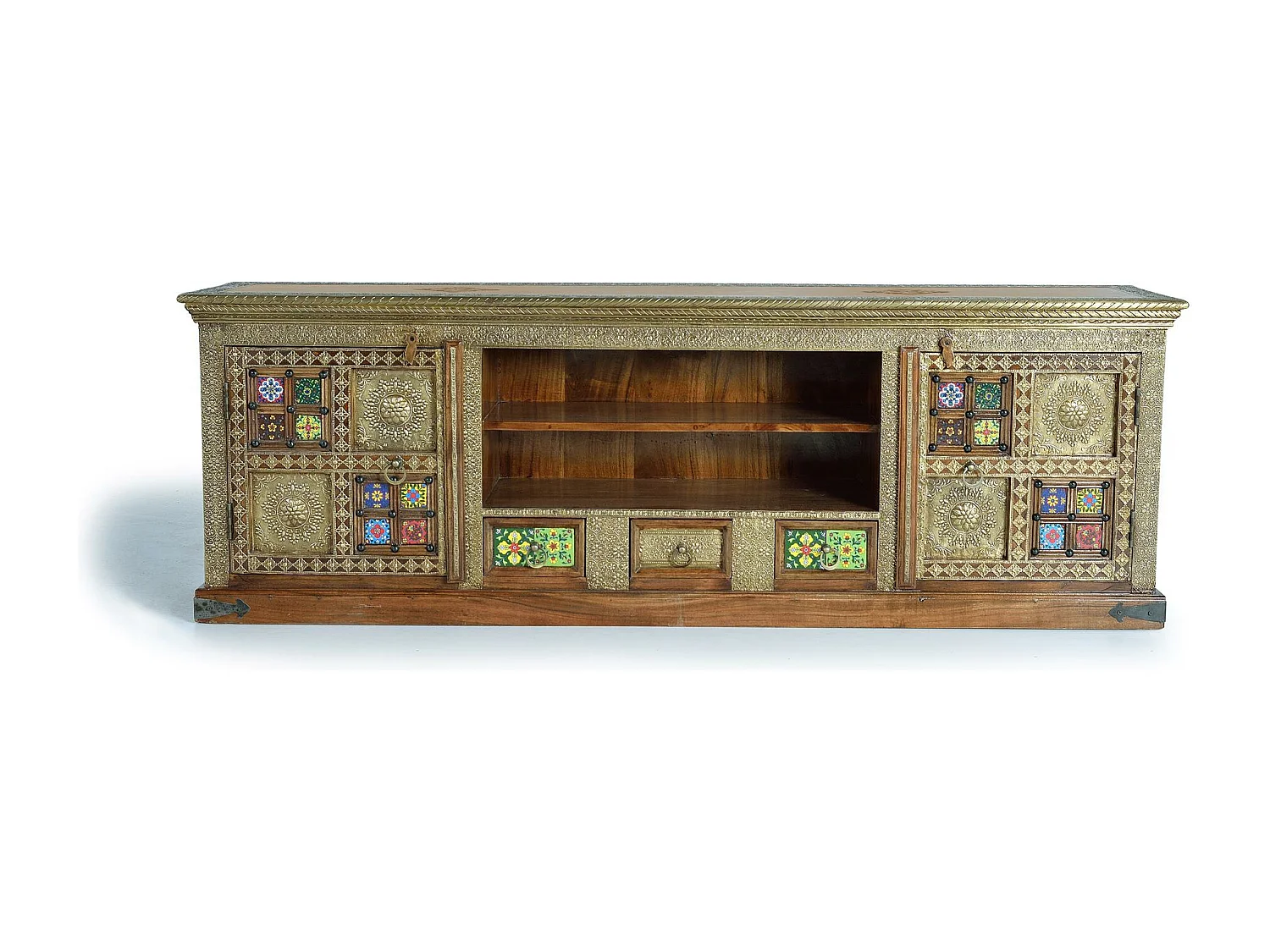 Meuble tv en bois d'acacia