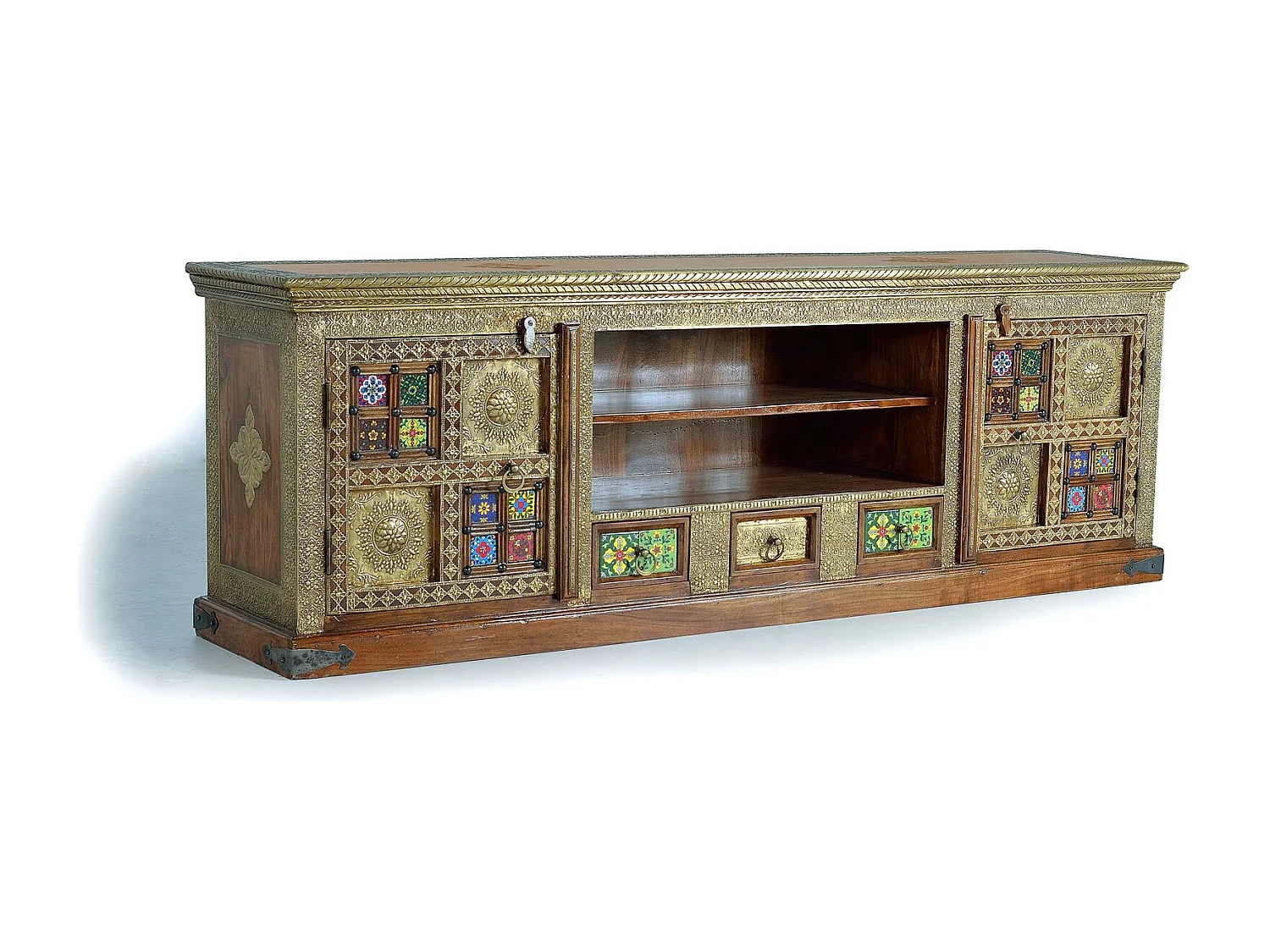 Meuble tv en bois d'acacia