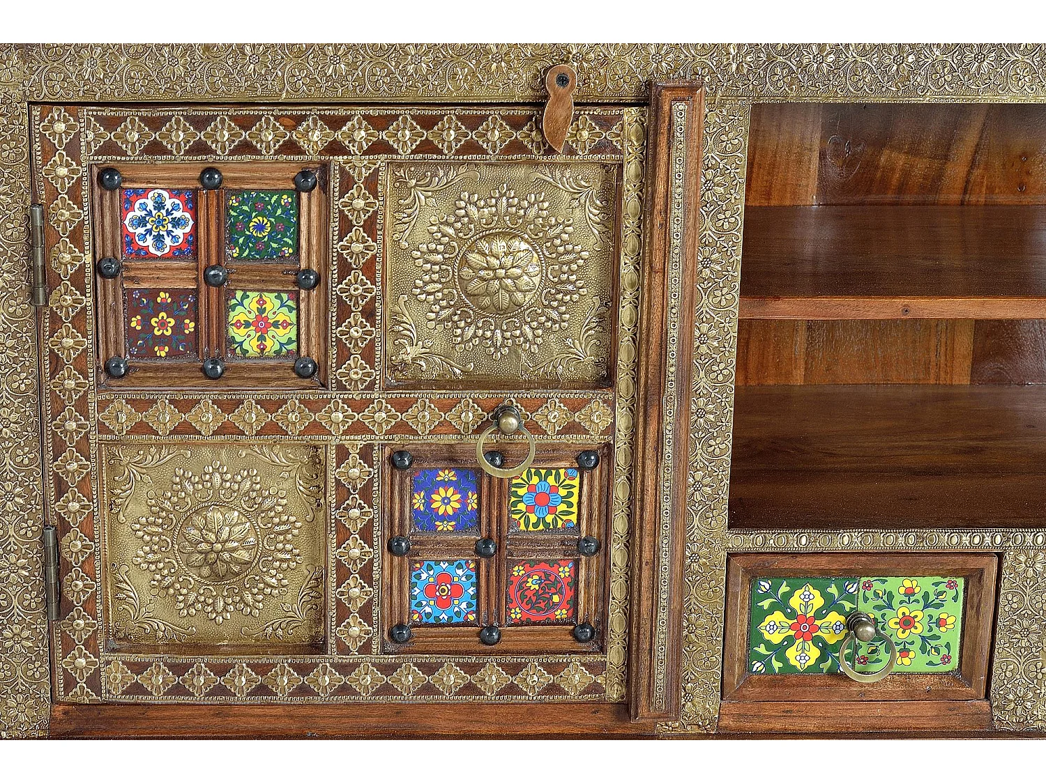 Meuble tv en bois d'acacia