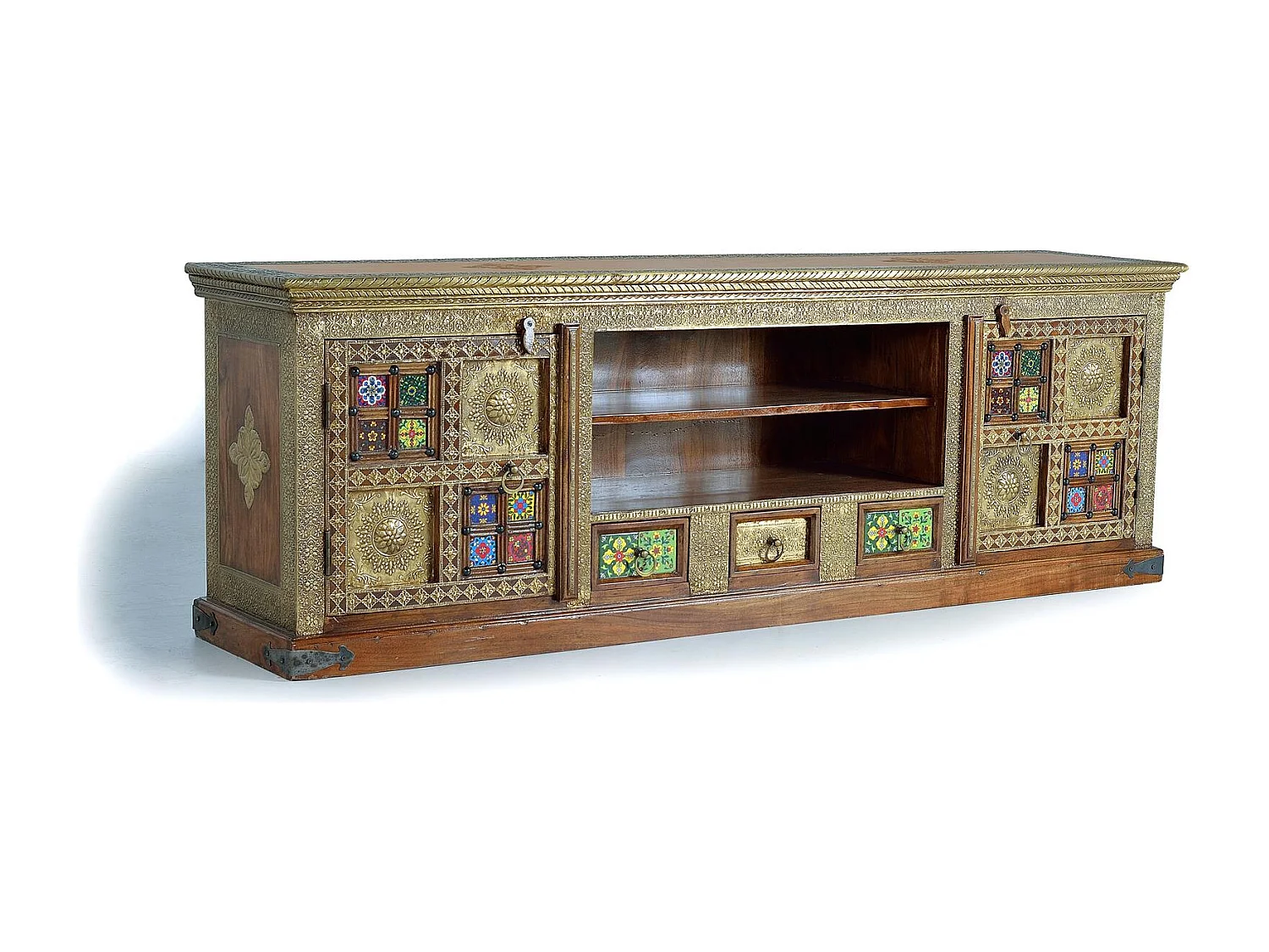 Meuble tv en bois d'acacia