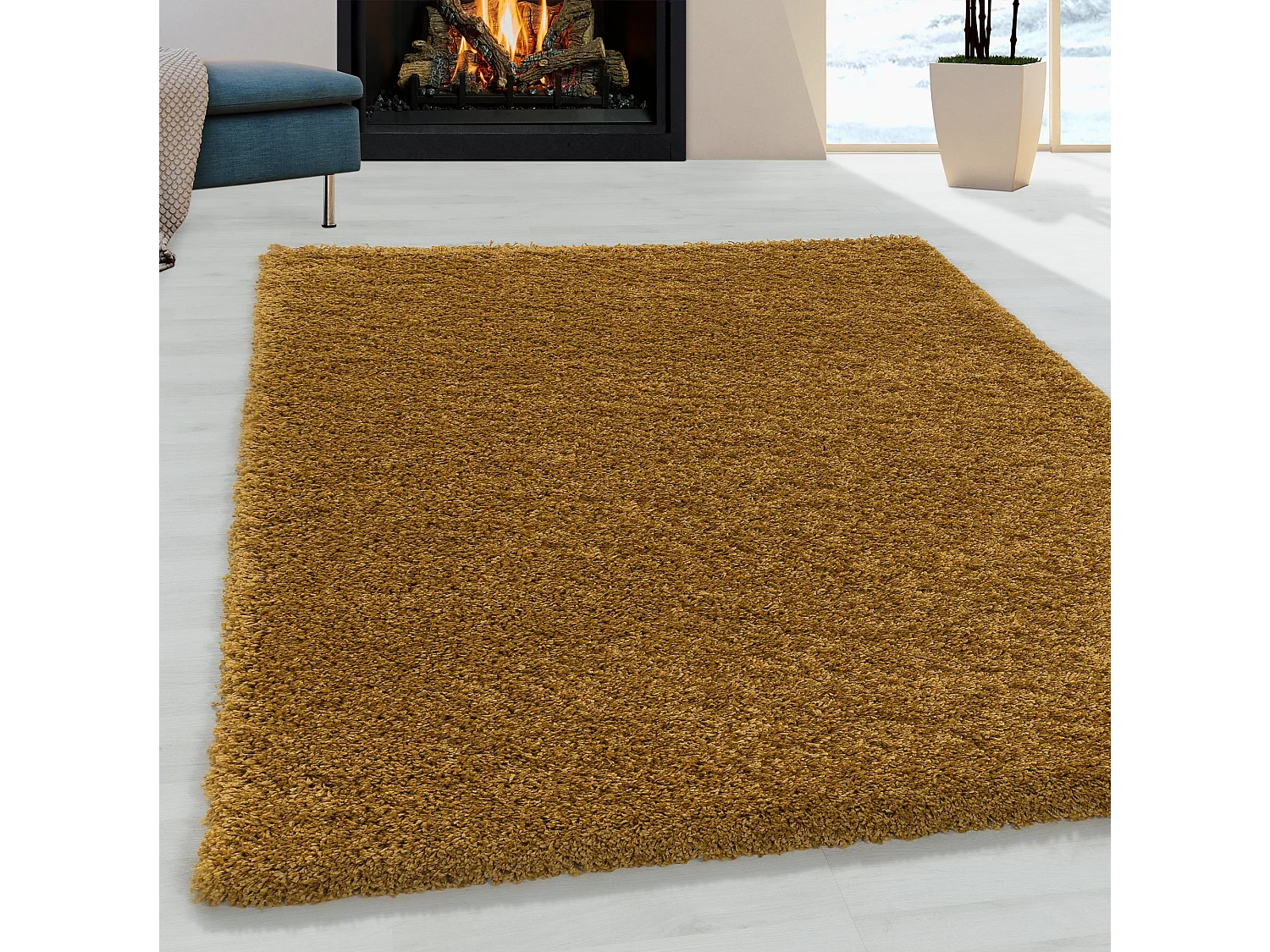 DOUX - Tapis à poils longs doux - Gold 200 x 290 cm