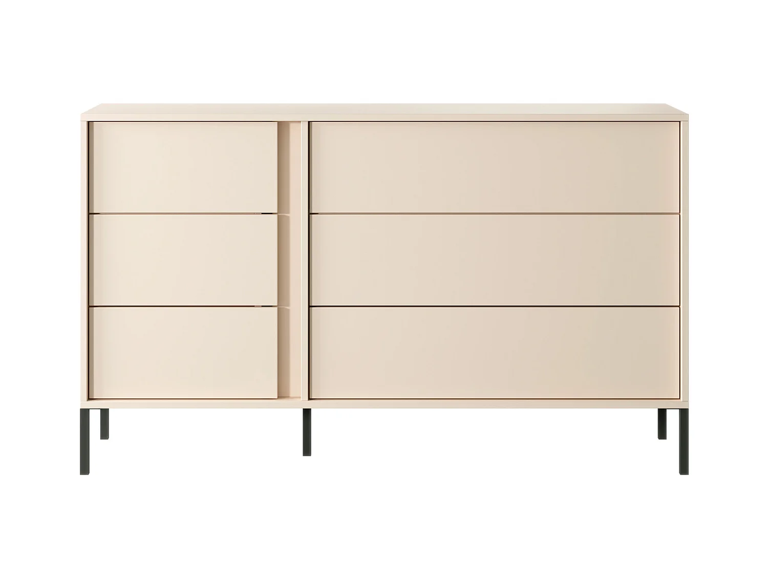 Commode 6 tiroirs - Avec LEDs - Beige - ELYNIA