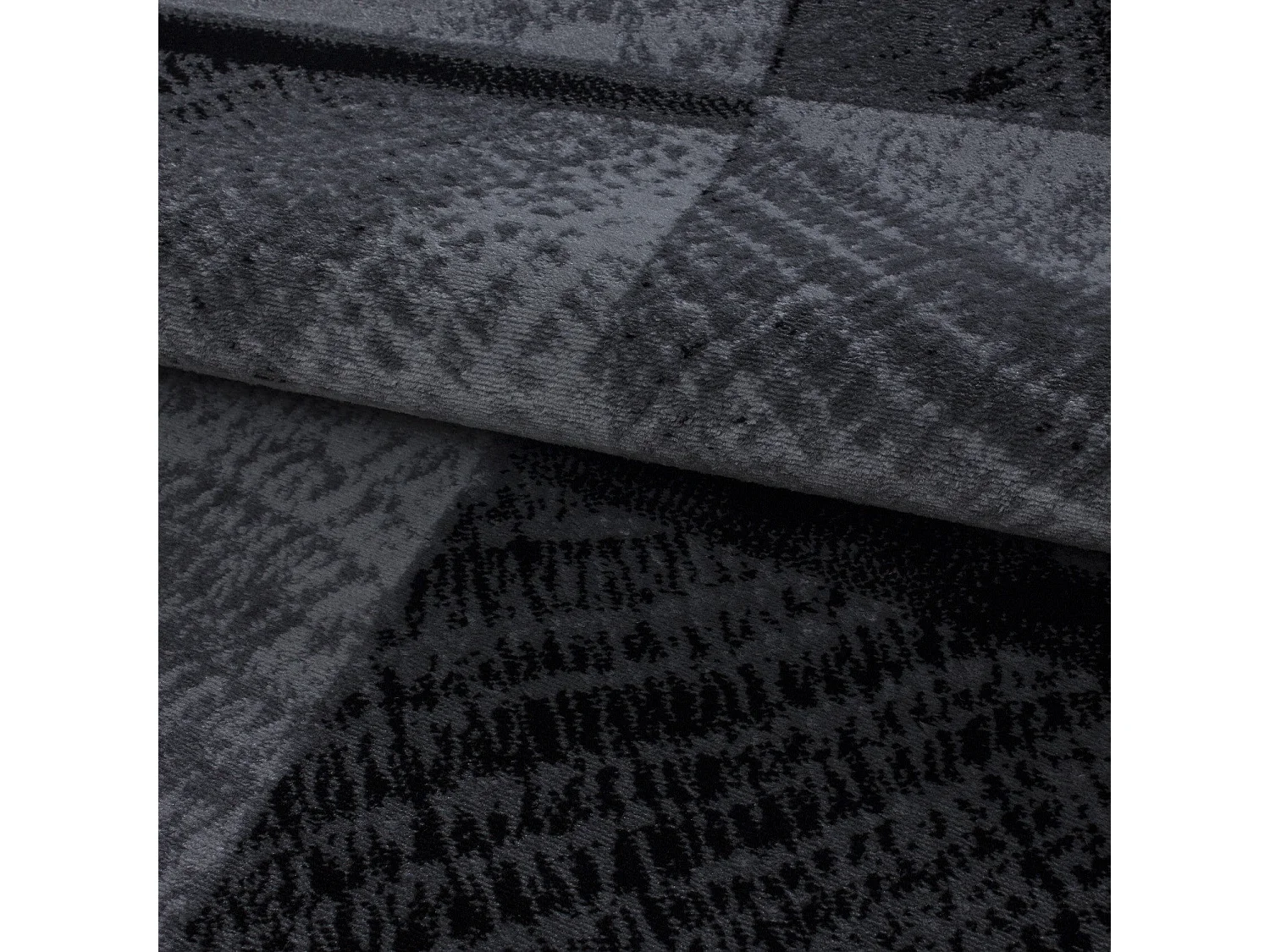 CARREAUX - Tapis à motifs carreaux en damier - Noir et Gris 200 x 290 cm