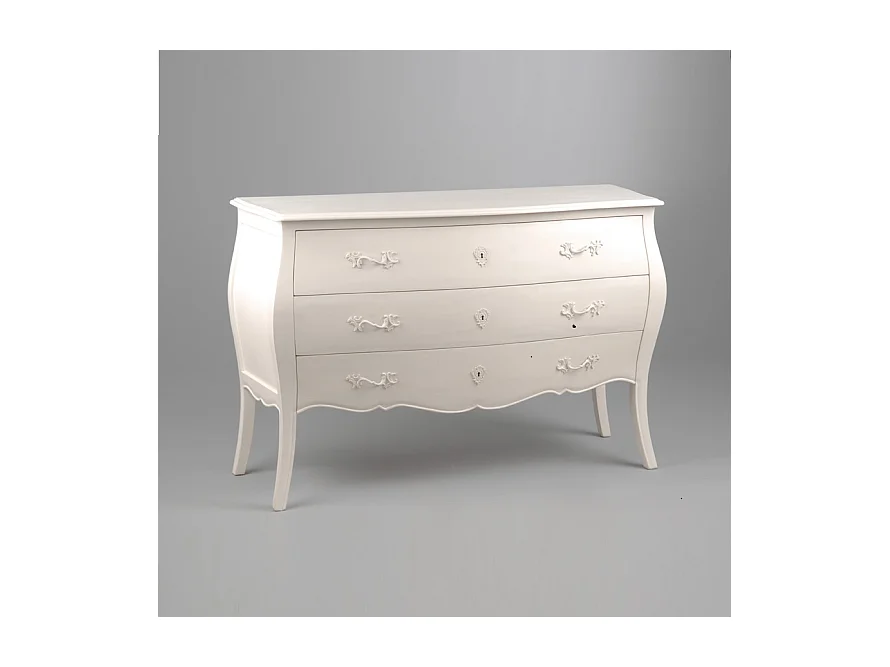 Commode Murano Blanc 3 Tiroirs - Amadeus