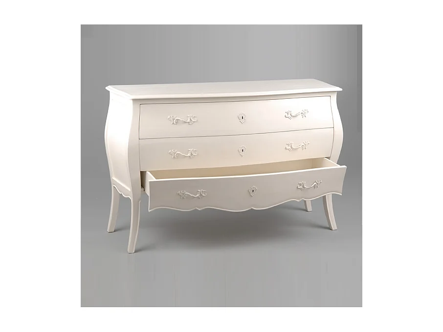 Commode Murano Blanc 3 Tiroirs - Amadeus