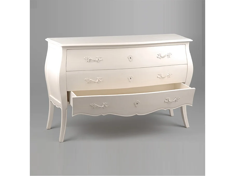 Commode Murano Blanc 3 Tiroirs - Amadeus