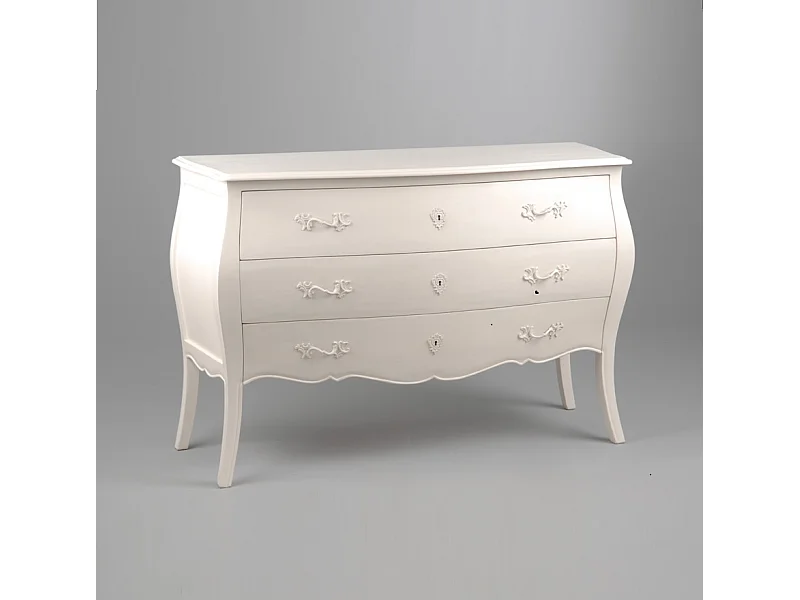 Commode Murano Blanc 3 Tiroirs - Amadeus
