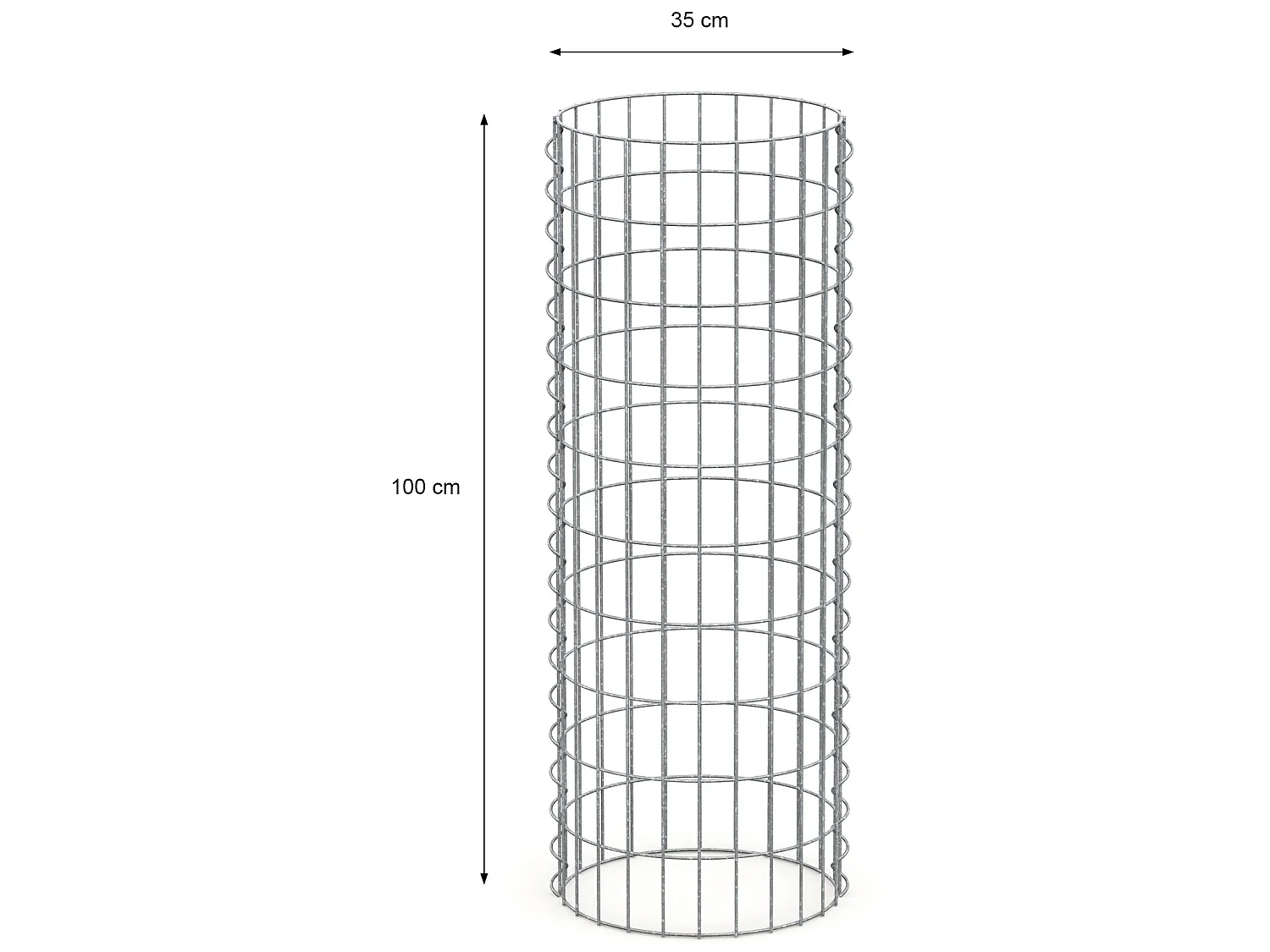 Colonna gabbioni recinzione giardino acciaio cesto pietra Ø 35 x 100 cm ECD Germany
