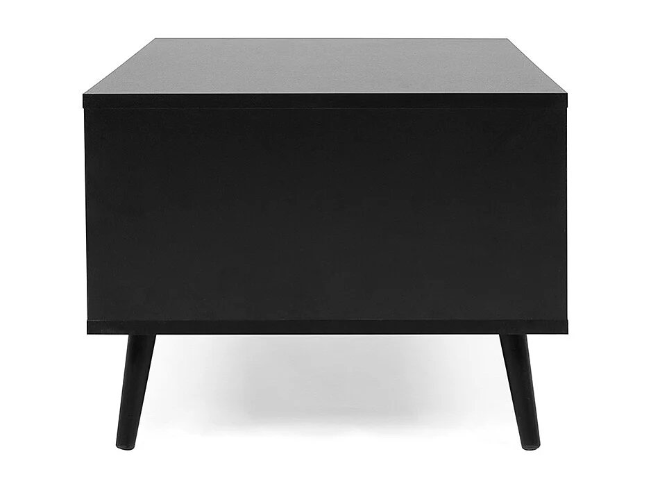 Scarpiera a 2 sportelli stampa impagliatura e nera - L70 cm