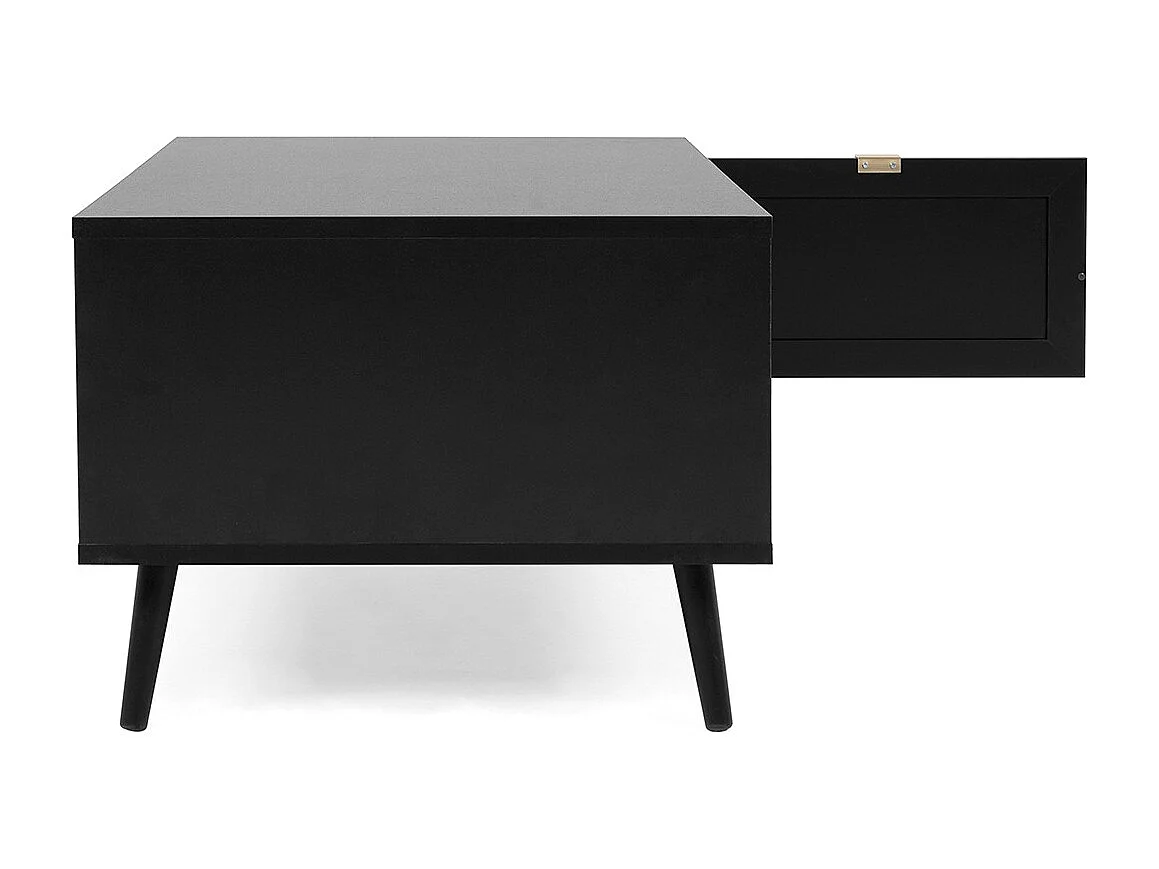 Scarpiera a 2 sportelli stampa impagliatura e nera - L70 cm