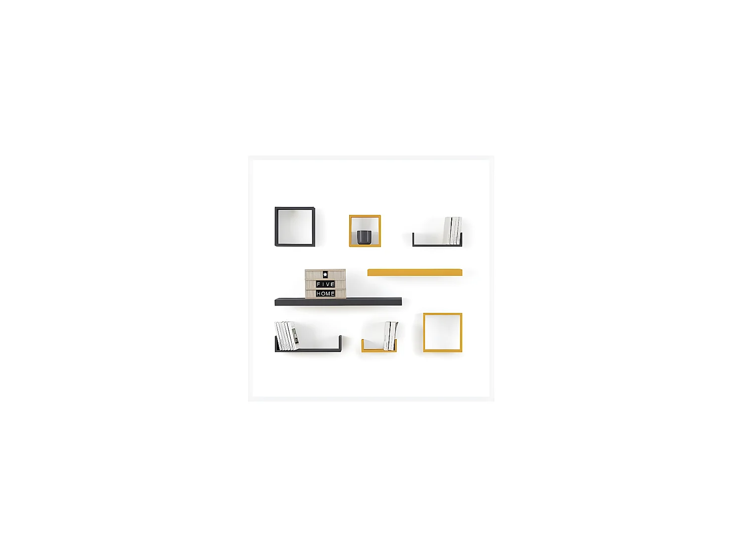 Étagère murale flottante coloris Chêne gris L 60 cm Fixations invisibles