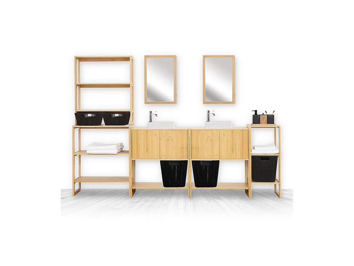 Etagère de rangement 3 niveaux en Bambou H 84 cm