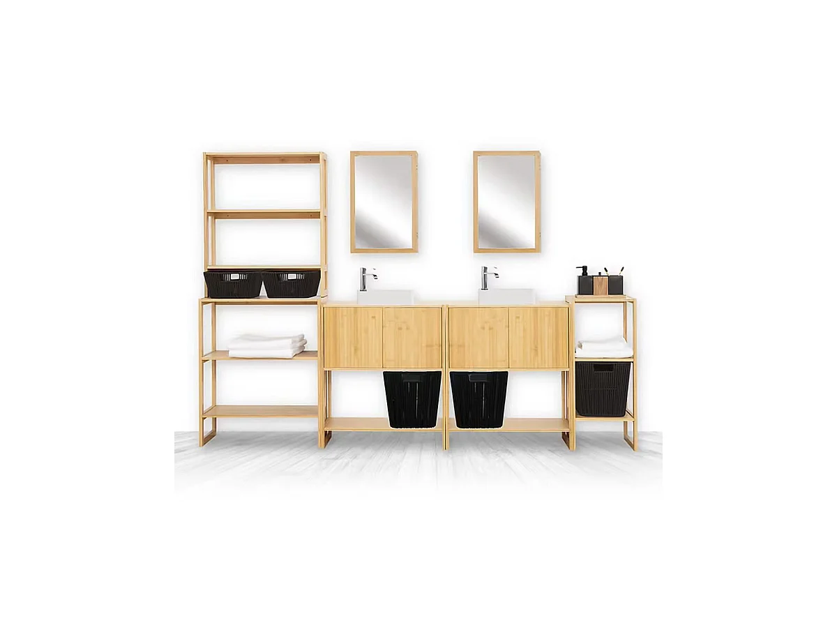 Etagère de rangement 3 niveaux en Bambou H 84 cm