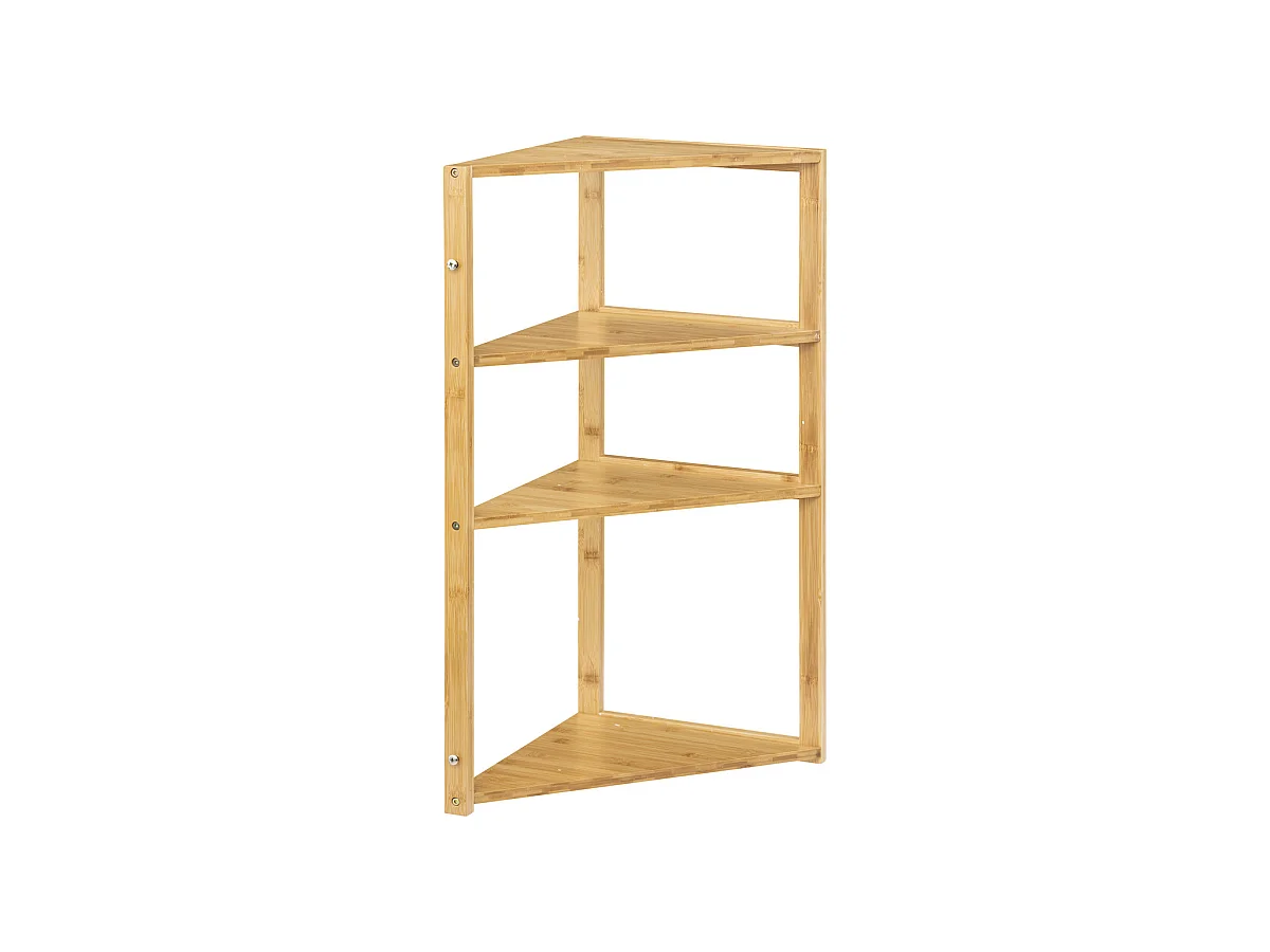 Étagère de rangement d'angle 4 niveaux en Bambou H 80 cm