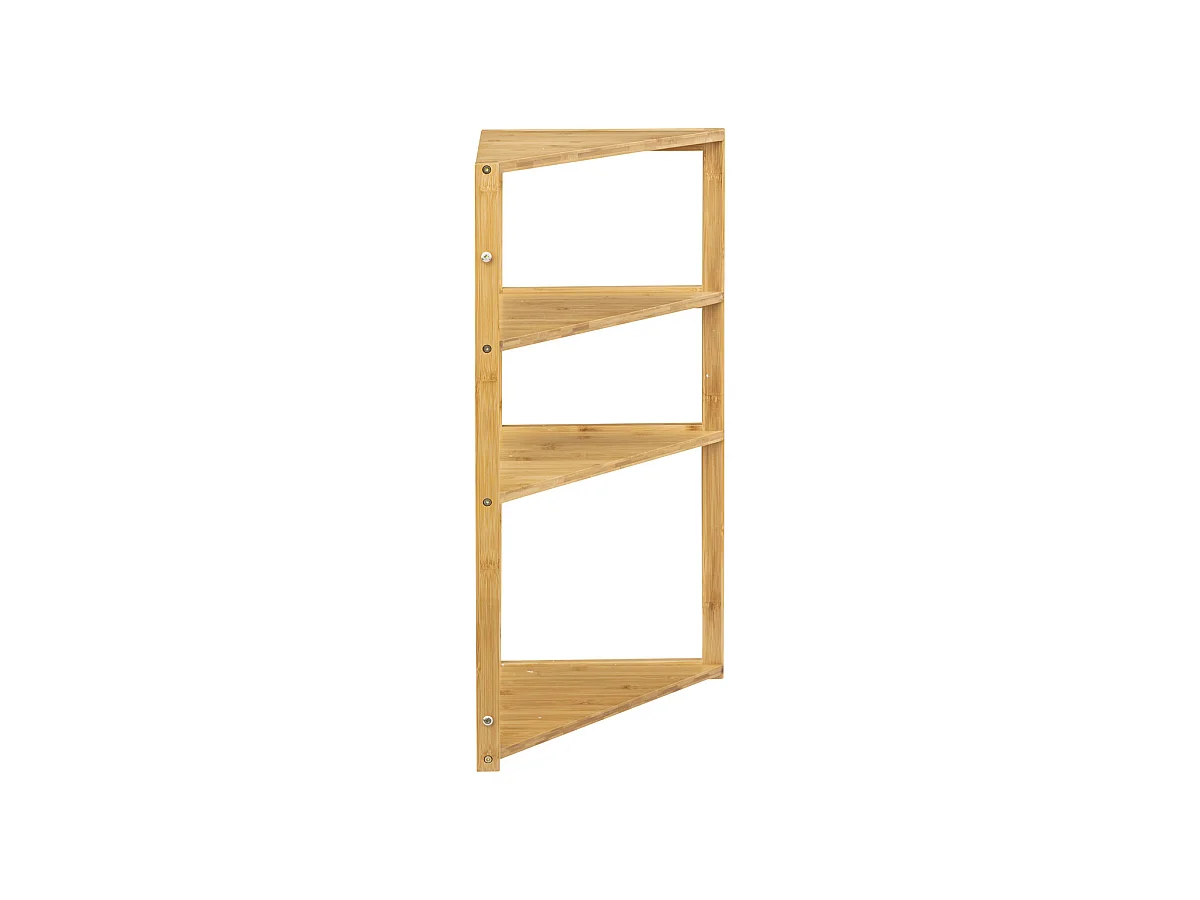 Étagère de rangement d'angle 4 niveaux en Bambou H 80 cm