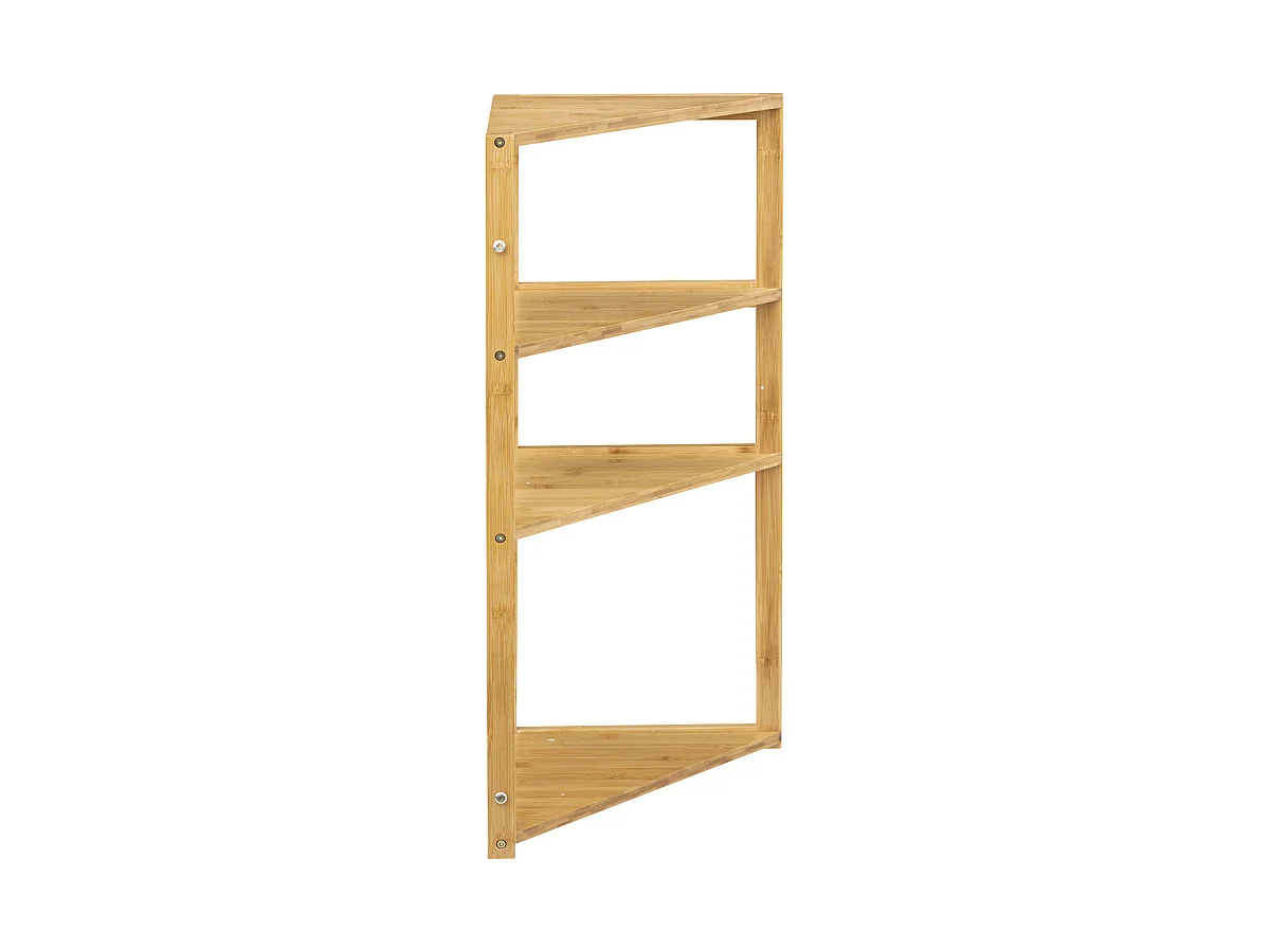 Étagère de rangement d'angle 4 niveaux en Bambou H 80 cm