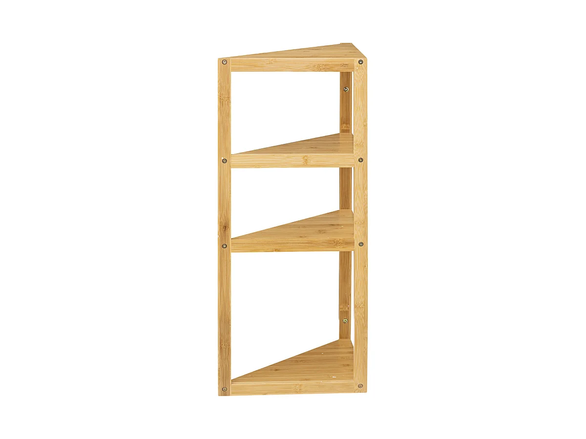 Étagère de rangement d'angle 4 niveaux en Bambou H 80 cm