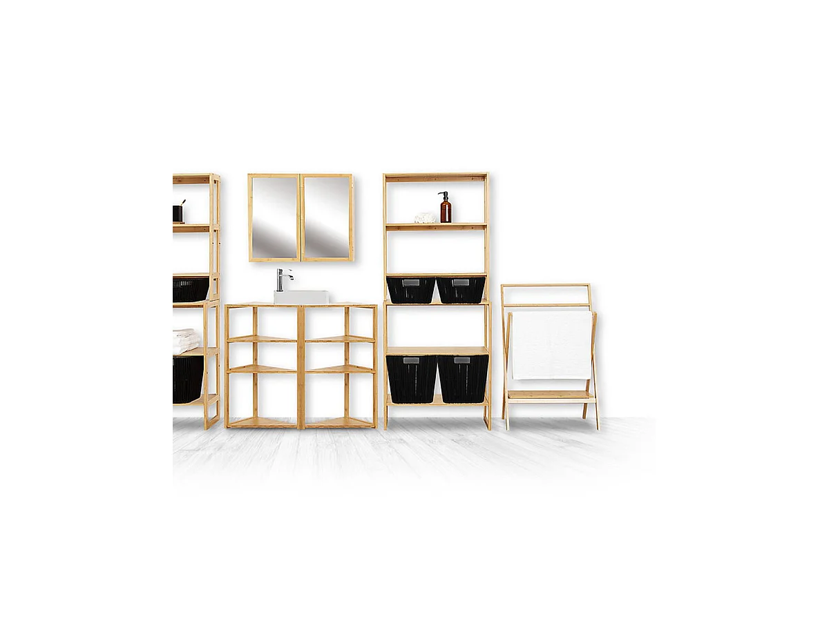 Etagère de rangement 3 niveaux en Bambou H 84 cm