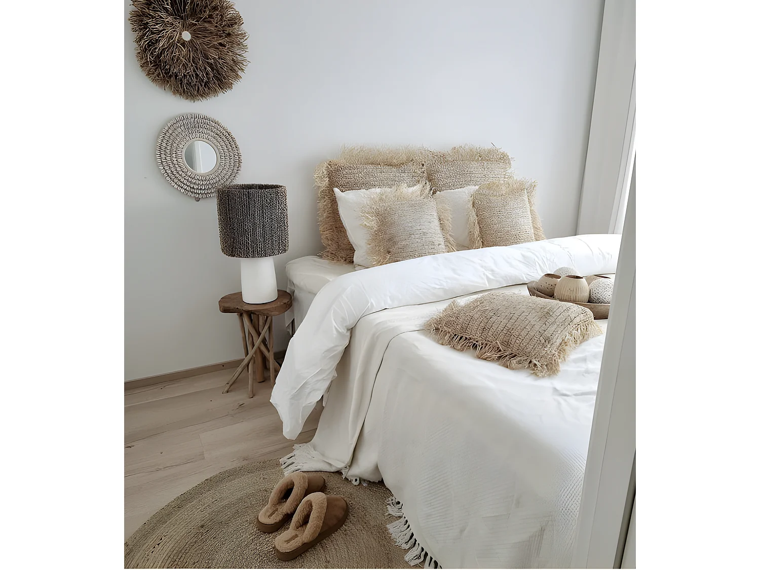 CHALKI - Lámpara de cuerda blanca H45