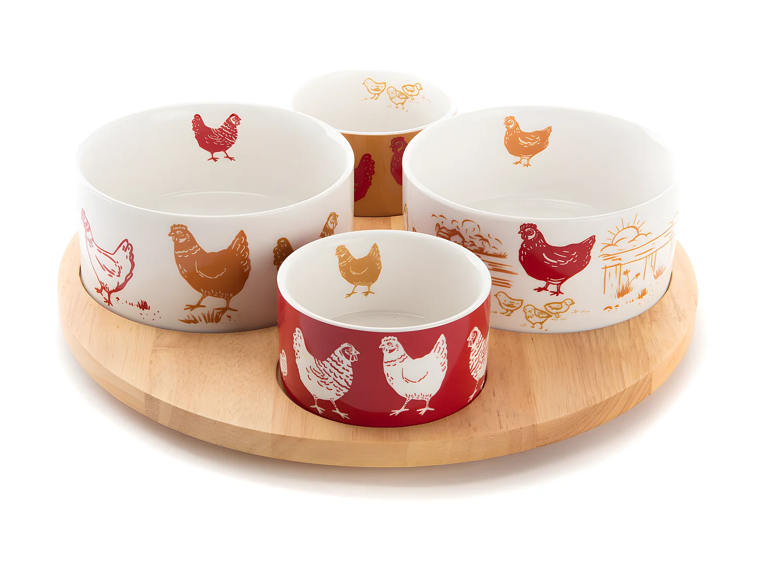 Service apéritif tournant Maggie 4 bols