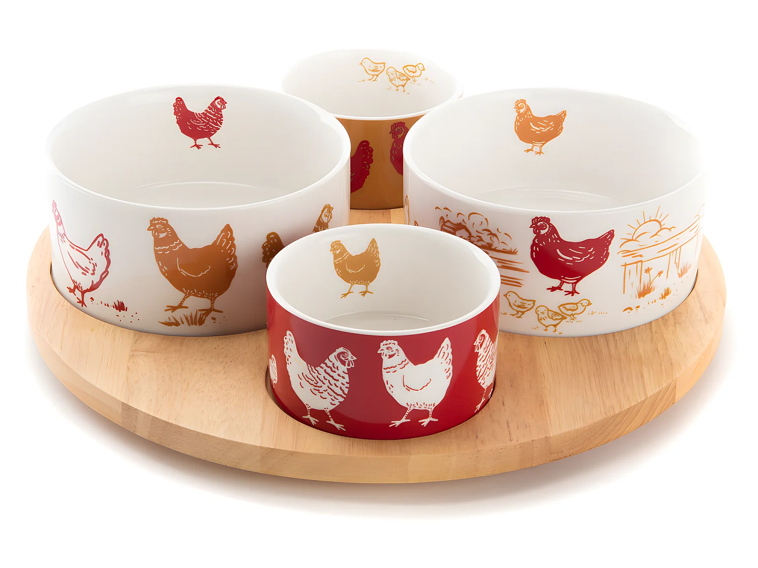 Service apéritif tournant Maggie 4 bols