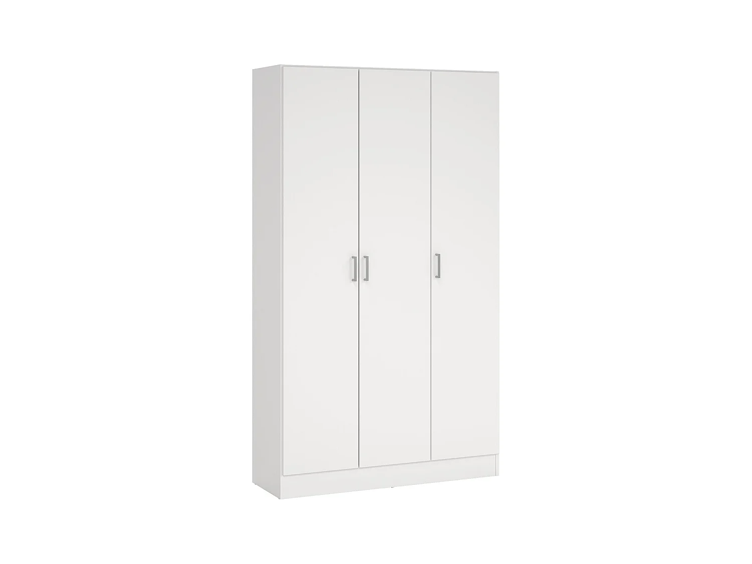 Armário multiuso Beaumont, Armário auxiliar com 3 portas, Armário para sapatos, Armário para vassouras, 109x37h180 cm, Branco