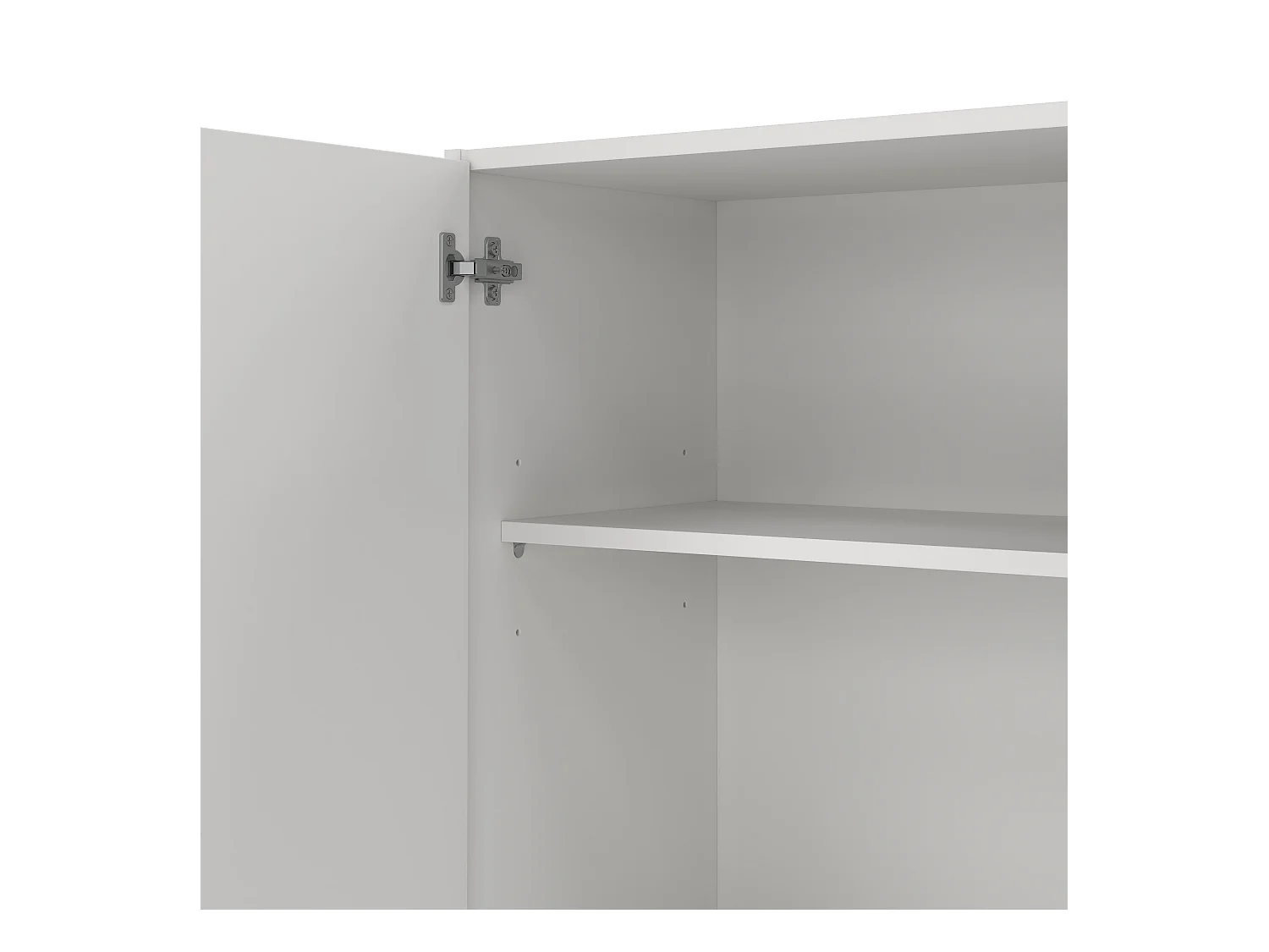 Armário multiuso Beaumont, Armário auxiliar com 3 portas, Armário para sapatos, Armário para vassouras, 109x37h180 cm, Branco