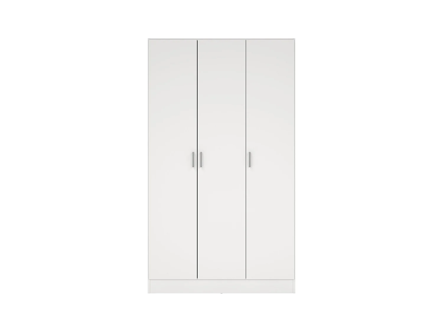 Armoire polyvalente Beaumont, Armoire auxiliaire avec 3 portes, Étagère à chaussures avec étagères, Armoire à balais, 109x37h180 cm, Blanc