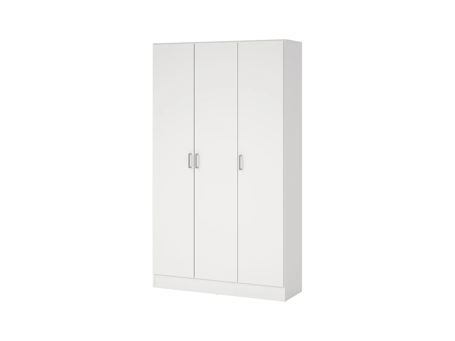 Armoire polyvalente Beaumont, Armoire auxiliaire avec 3 portes, Étagère à chaussures avec étagères, Armoire à balais, 109x37h180 cm, Blanc