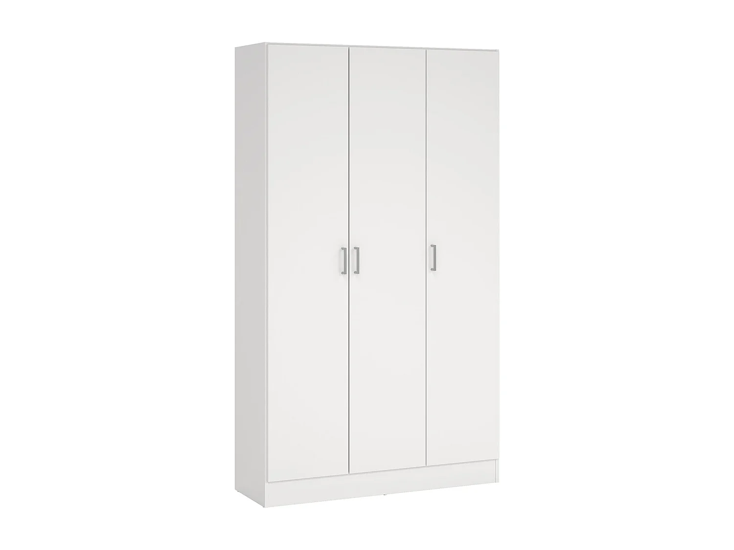 Mehrzweckschrank Beaumont, Beistellschrank mit 3 Türen, Kleiderschrank mit Schuhregal, Besenkammer, 109x37h180 cm, WeiÃŸ