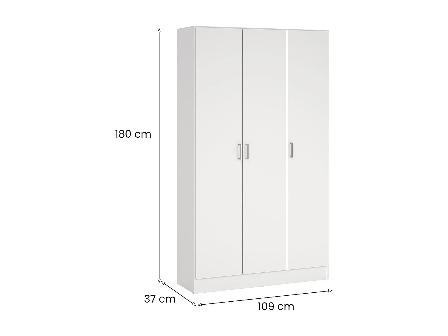 Dmora Grote Multifunctionele Kast Beaumont 37x180h cm Wit 4 Planken 6 Vakken, Bezemhouder