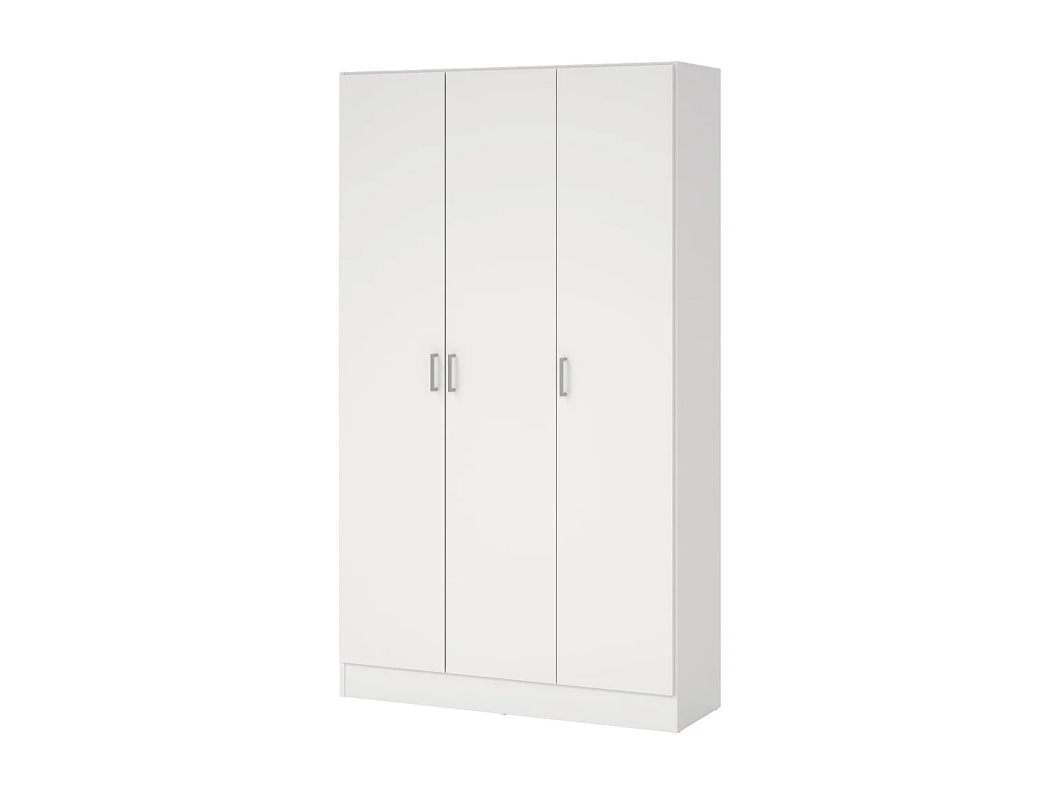 Armoire polyvalente Beaumont, Armoire auxiliaire avec 3 portes, Étagère à chaussures avec étagères, Armoire à balais, 109x37h180 cm, Blanc
