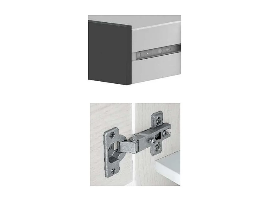 Arecibo dressoir, Modern dressoir met 2 deuren, Woonkamerbuffet, TV-meubel, Dressoir met poten voor woonkamer, 130x41h47 cm, Geknoopt eiken en antraciet