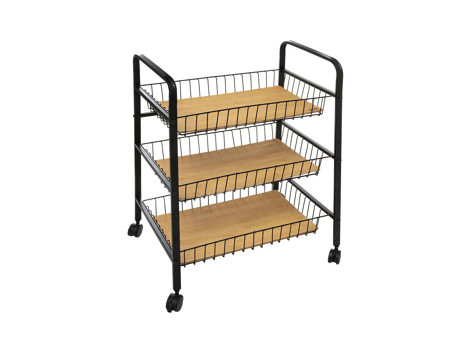 Desserte de cuisine roulante Resserre en métal noir H 70 cm