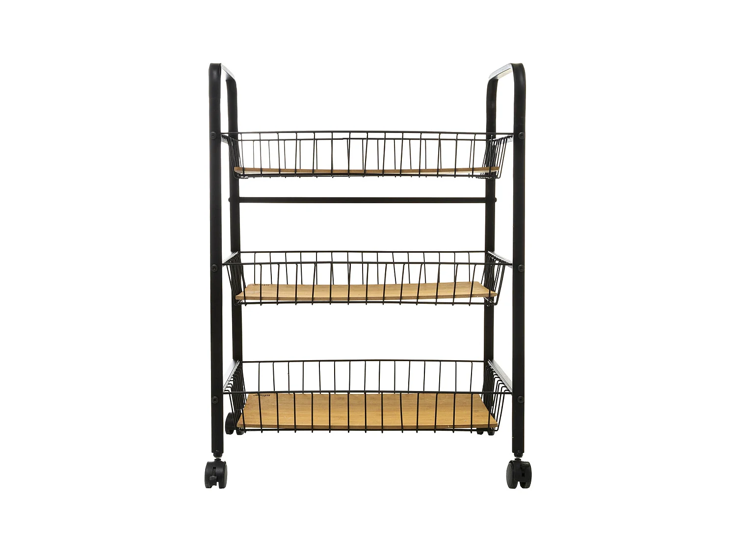 Desserte de cuisine roulante Resserre en métal noir H 70 cm