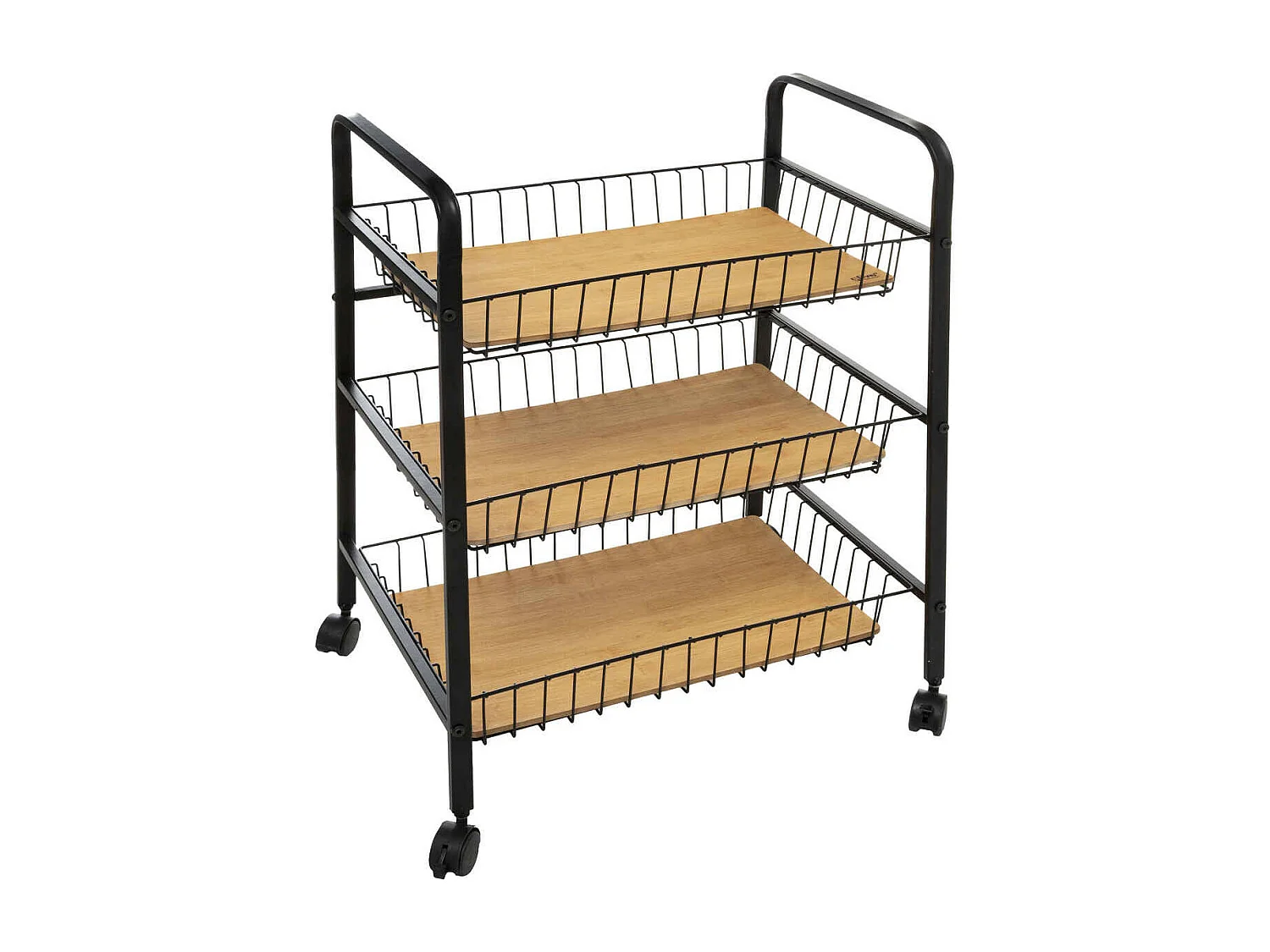 Desserte de cuisine roulante Resserre en métal noir H 70 cm