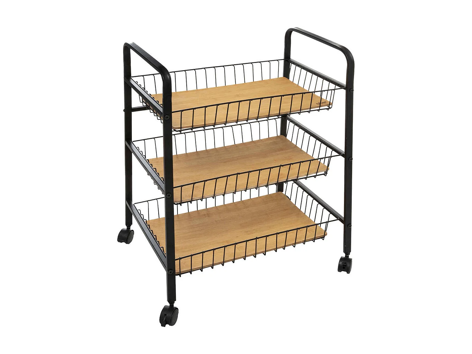 Desserte de cuisine roulante Resserre en métal noir H 70 cm