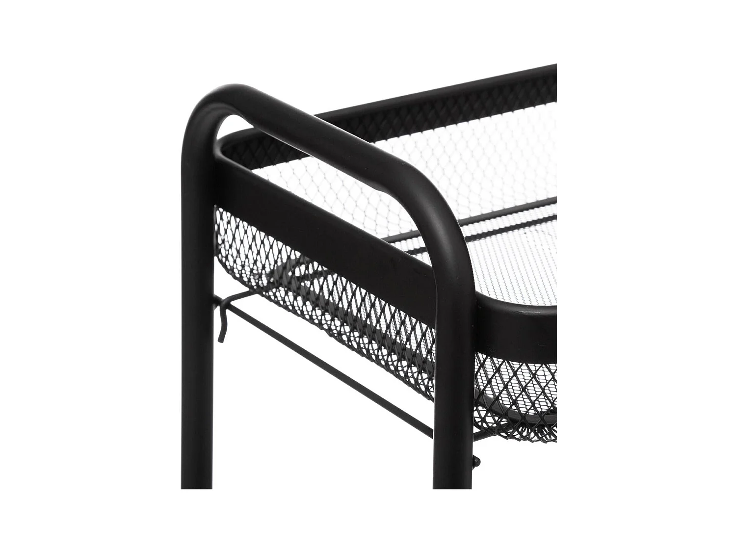 Desserte roulante en acier noir avec 3 paniers H 79.6 cm