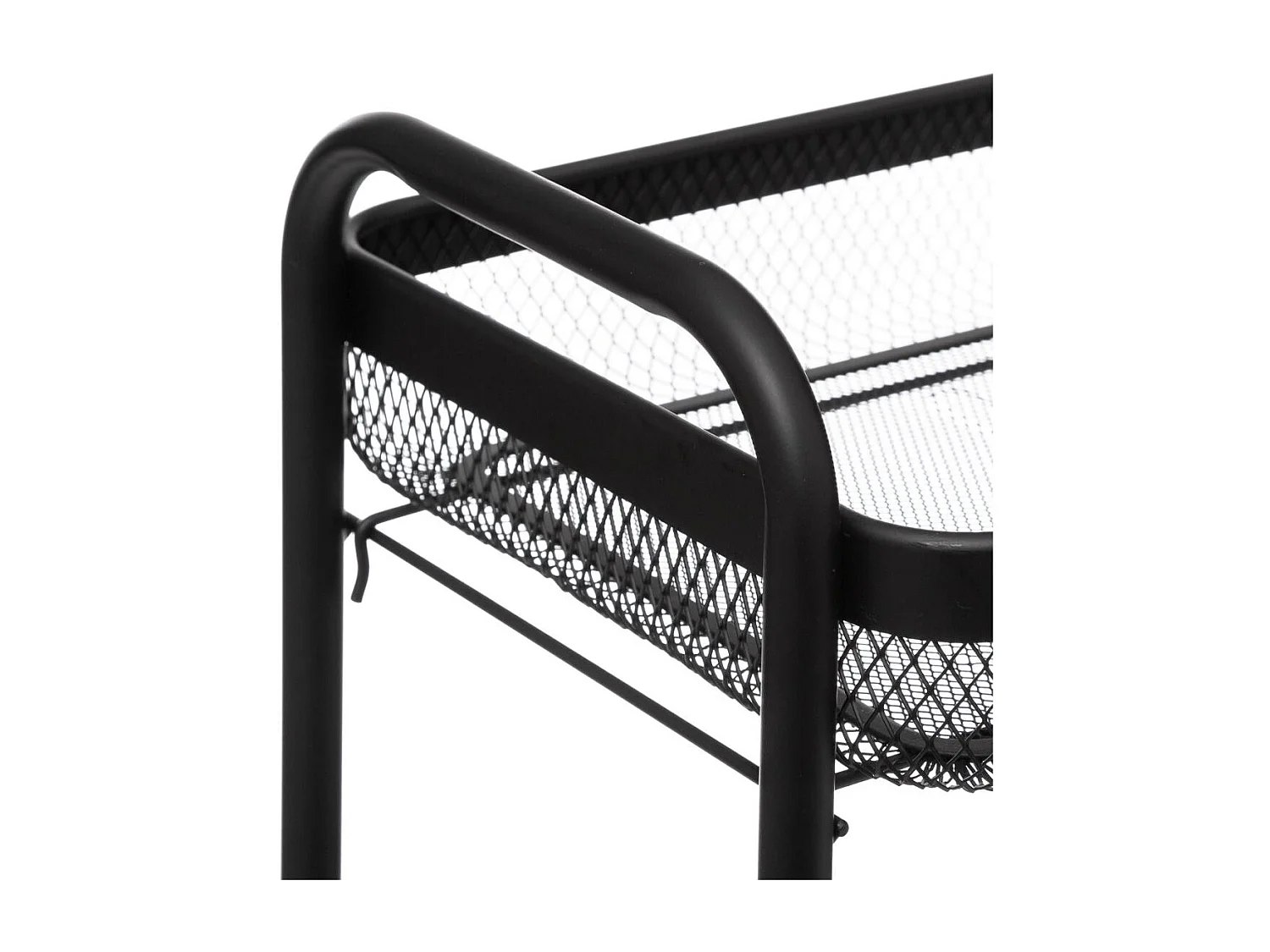 Desserte roulante en acier noir avec 3 paniers H 79.6 cm