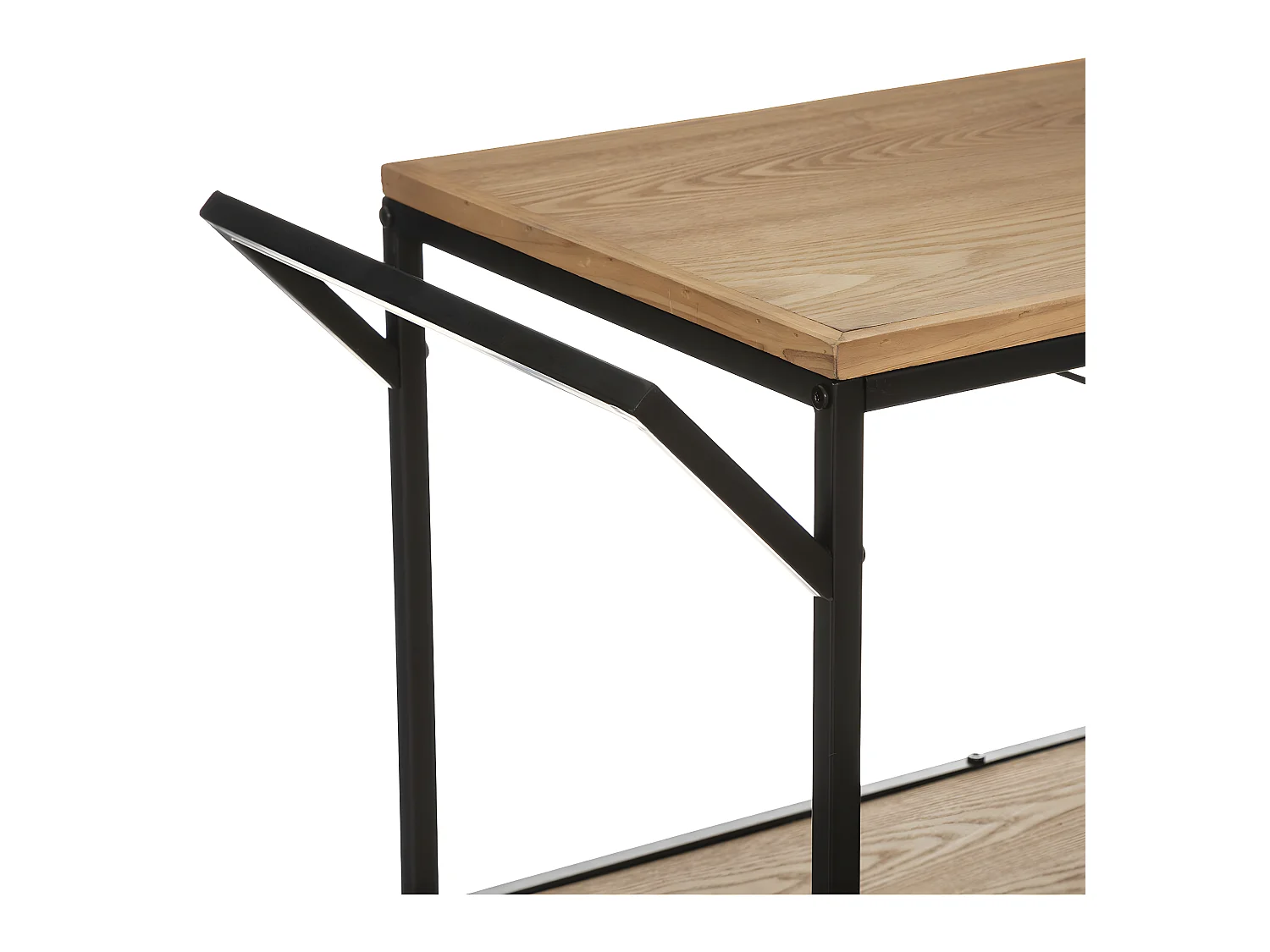 Meuble Desserte en Bois et Métal Noir H 87.5 cm