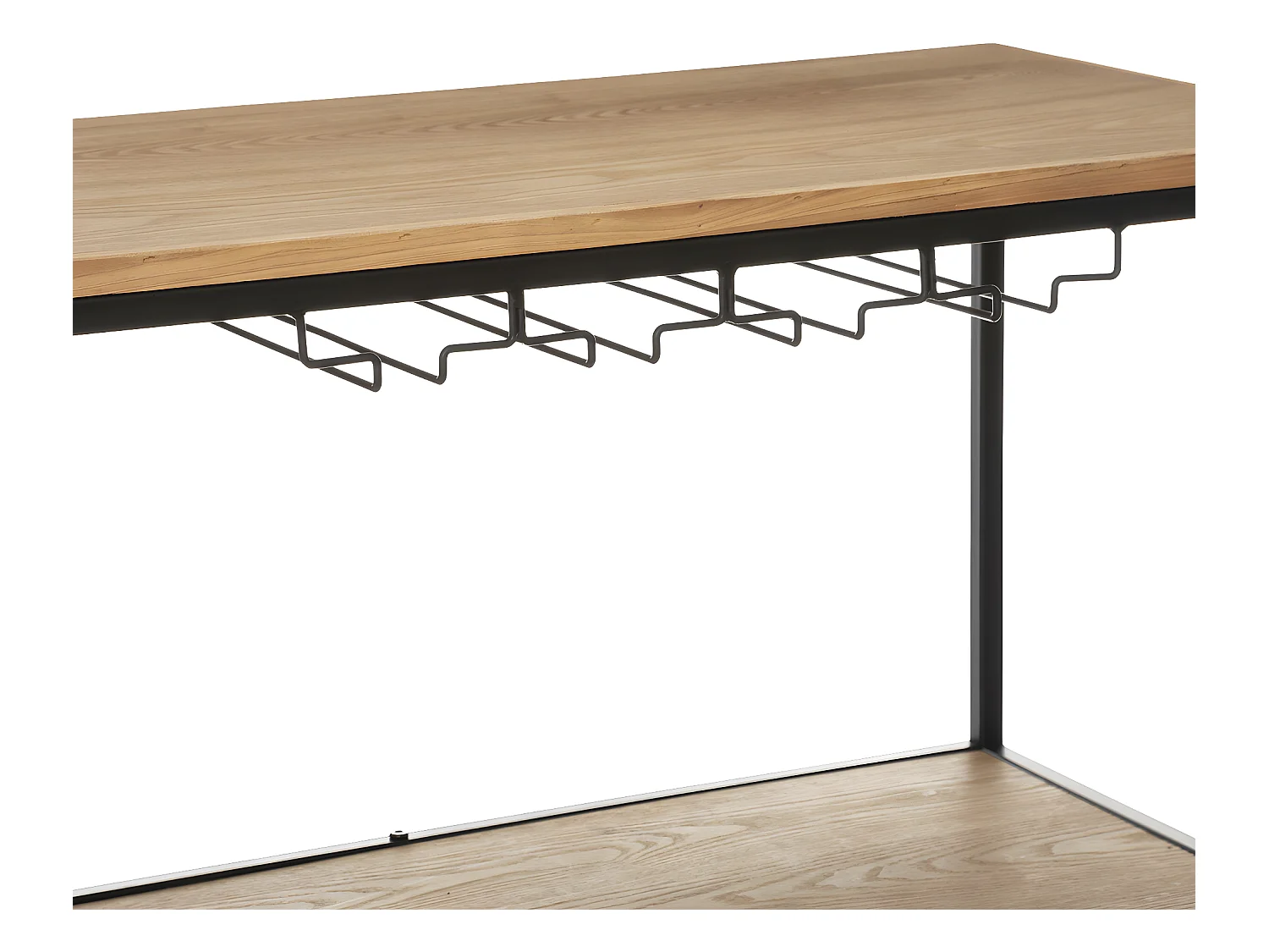 Meuble Desserte en Bois et Métal Noir H 87.5 cm