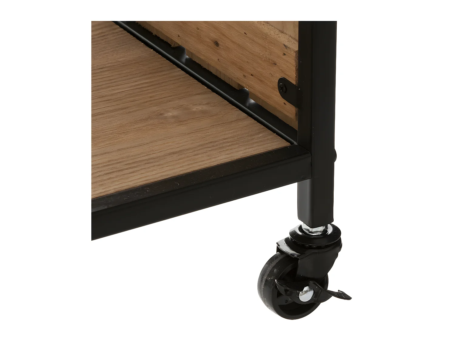 Meuble Desserte en Bois et Métal Noir H 87.5 cm